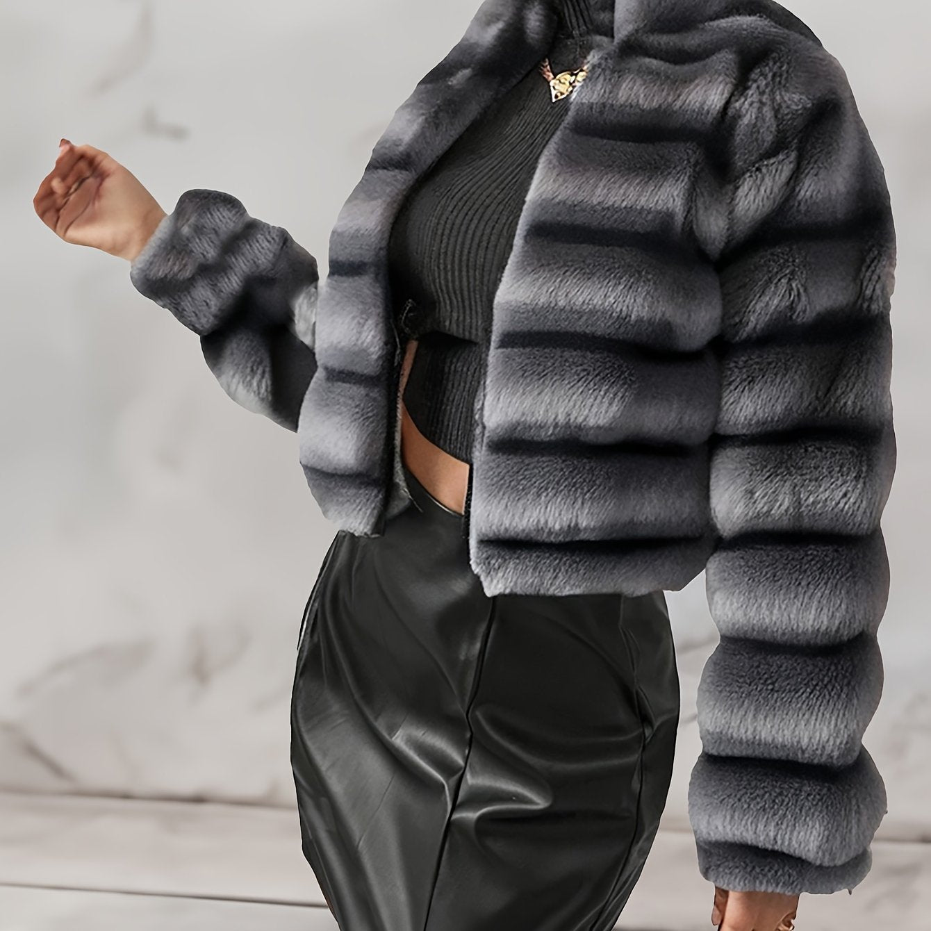 Elegant Luxe Faux Fur Coat - Soft, Warm