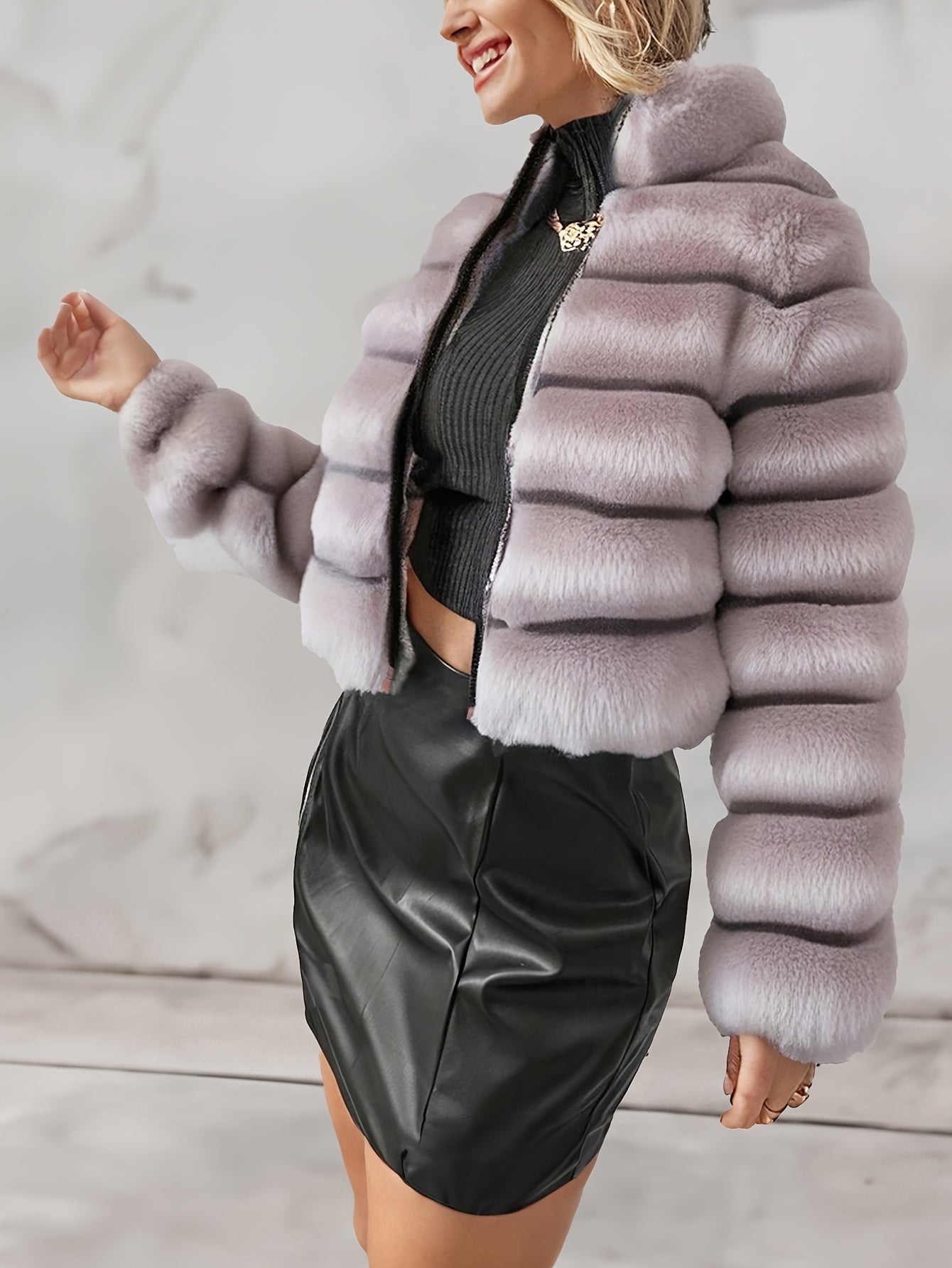 Elegant Luxe Faux Fur Coat - Soft, Warm