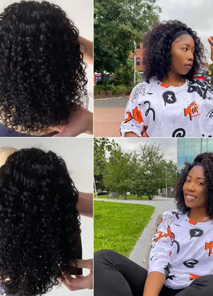 Human Hair Curly Bob Wigs For Women