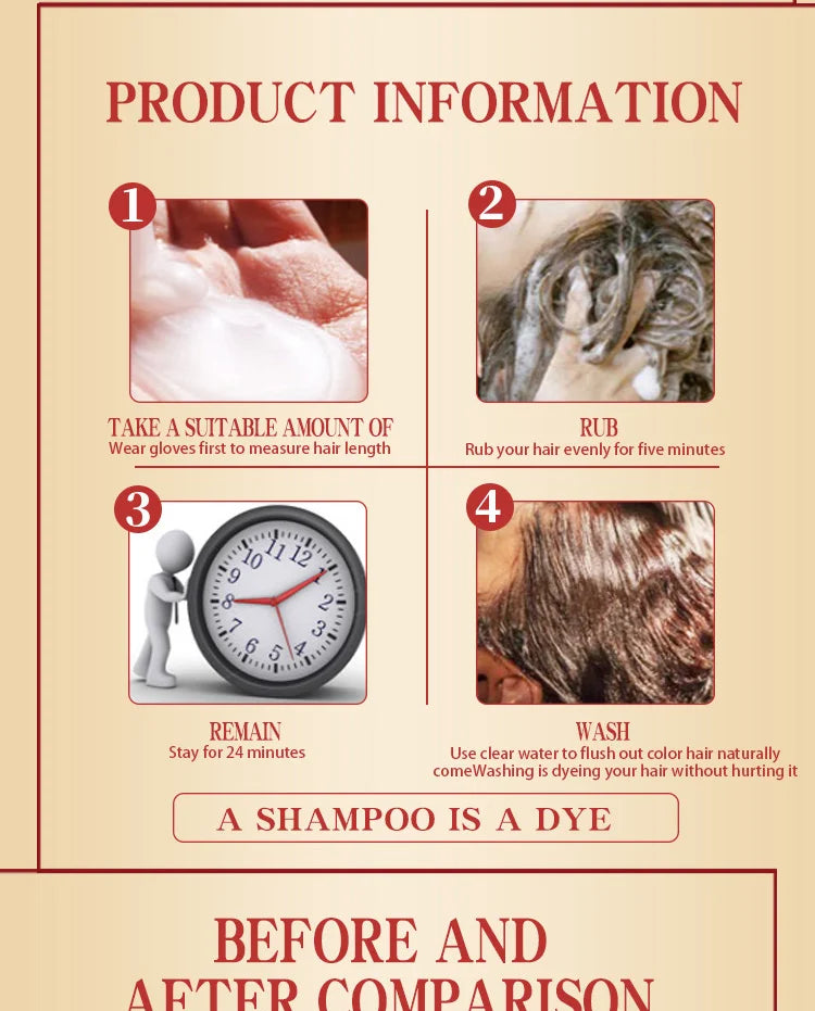 Hair Dye Shampoo For Women Professional Dye