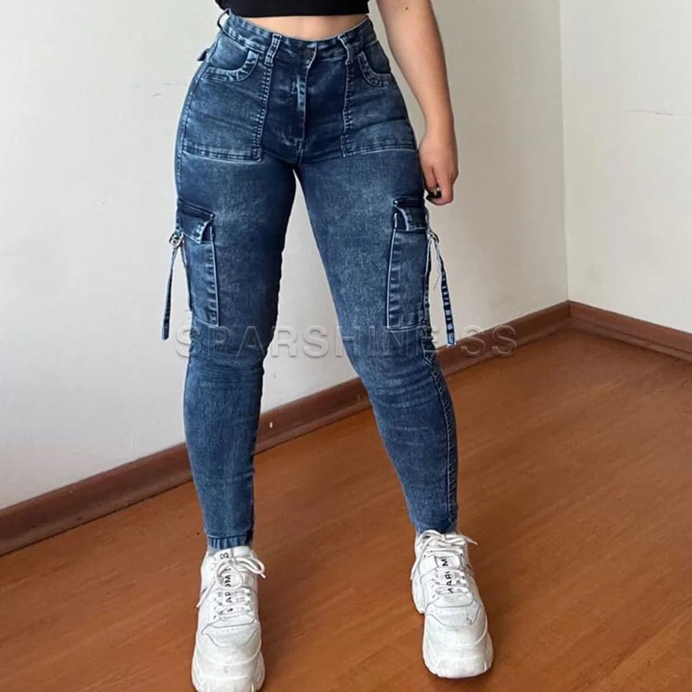 Vintage Streetwear Skinny Jeans Women