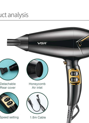 VGR 1800-2200W Powerful Electric Hotel Professional Hair Dryer