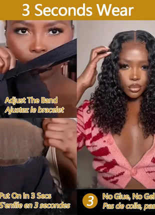 Brazilian Water Wave Lace Cloaur Human Hair Wigs