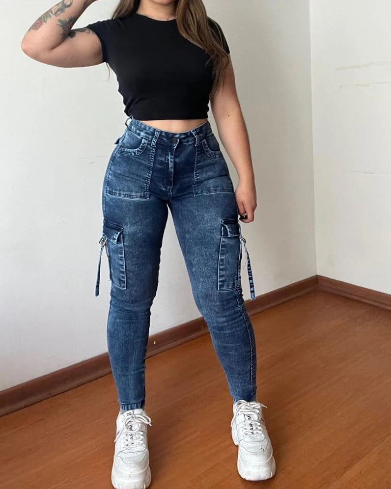 Vintage Streetwear Skinny Jeans Women