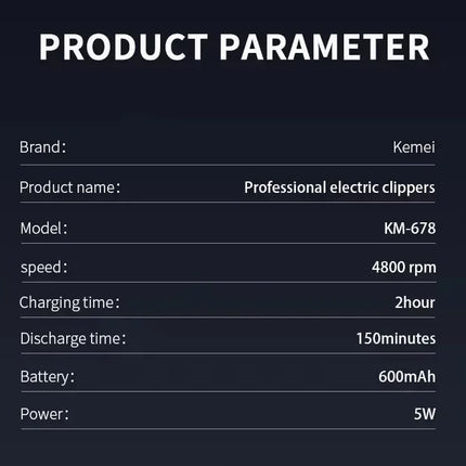 Professional Electric Hair Clippers Beard Clipper Rechargeable