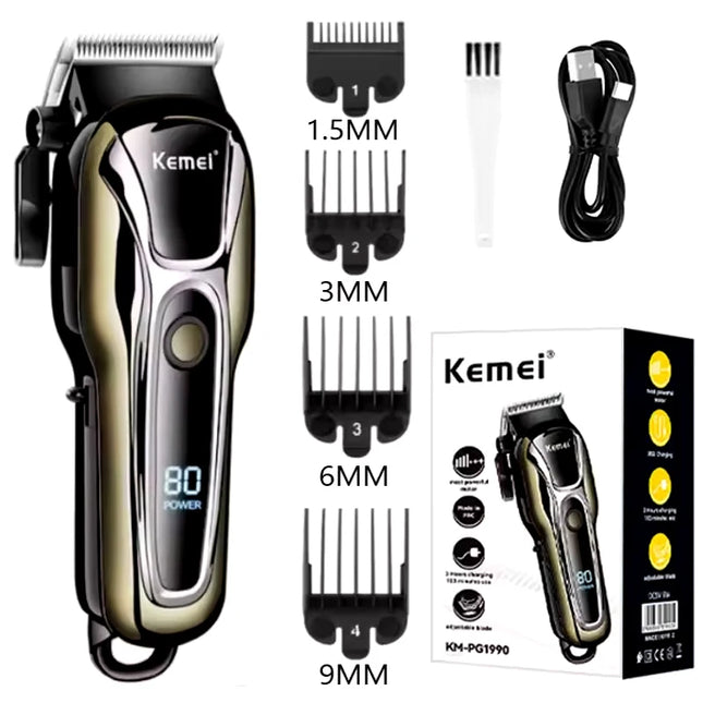 Professional Hair Clipper Electric Barber Clipper USB Rechargeable