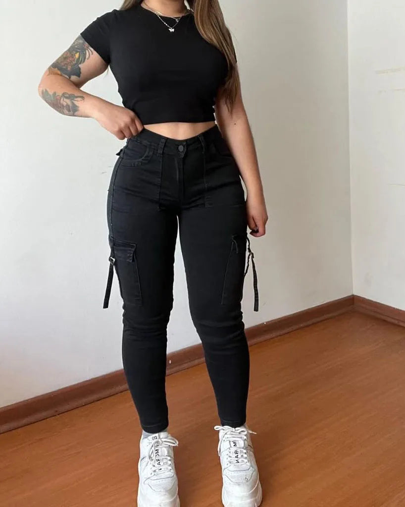 Vintage Streetwear Skinny Jeans Women