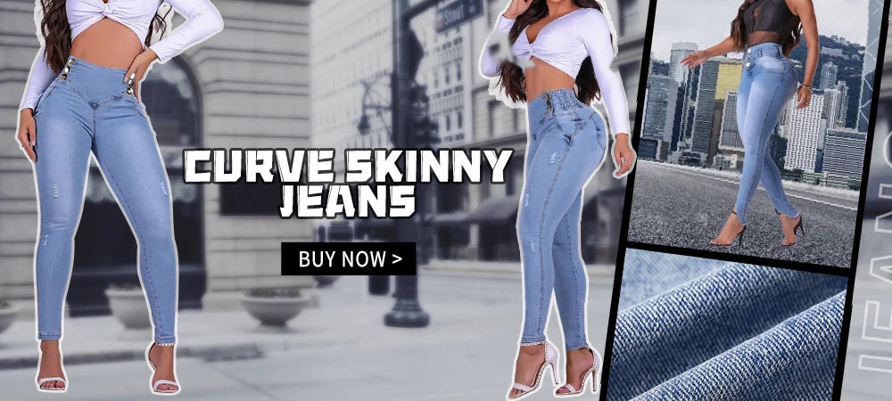 Vintage Streetwear Skinny Jeans Women