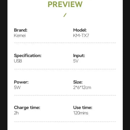 Kemei Hair Clippers Kit or Blade Rechargeable Electric H