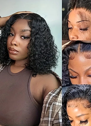 Brazilian Water Wave Lace Cloaur Human Hair Wigs