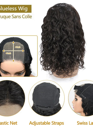 Brazilian Water Wave Lace Cloaur Human Hair Wigs