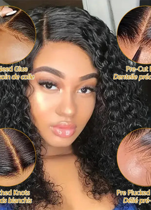 Brazilian Water Wave Lace Cloaur Human Hair Wigs