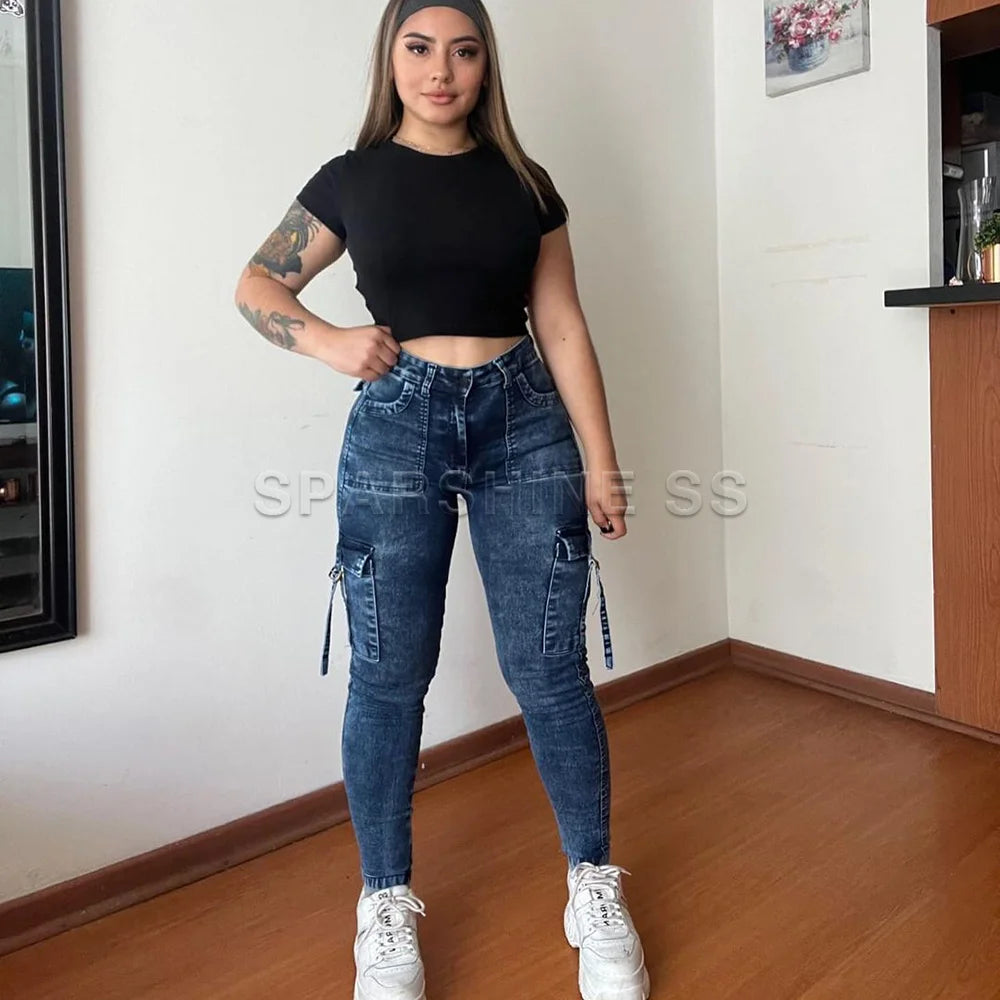 Vintage Streetwear Skinny Jeans Women