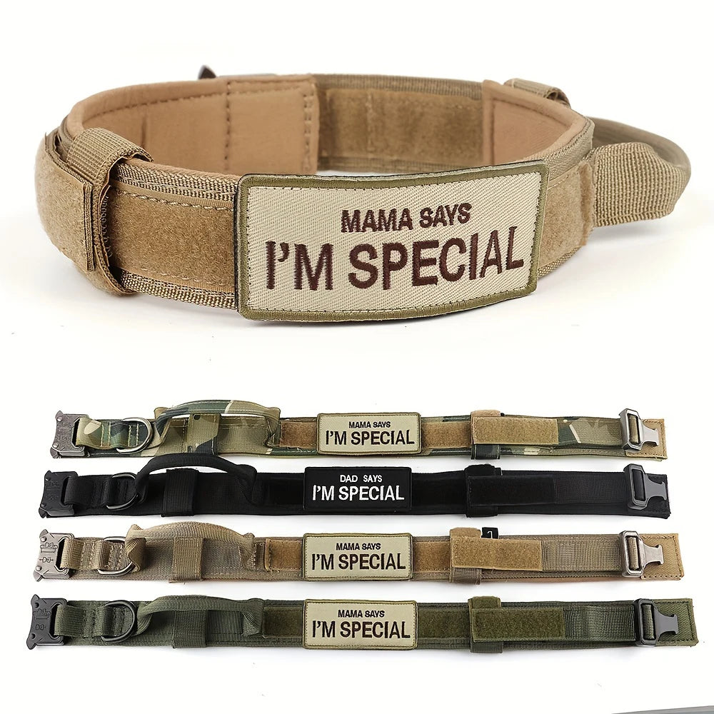 Heavy Duty Tactical Dog Collars with Handle Military Collar